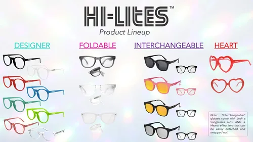 Vista 9 de Hi-Lites - Gafas de efecto especial para cambio de luzDifracción de luz - Lentes con efecto corazón - Estilo de diseñador