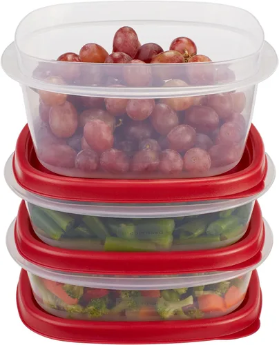 Vista 8 de Rubbermaid Easy Find - Recipientes de almacenamiento de alimentos con tapas, 2 tazas, rojo Racer, juego de 4