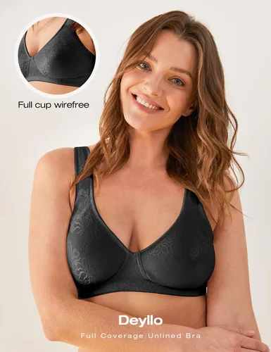 Vista 4 de Deyllo - Sujetador minimizador para mujer, cobertura completa, sin alambre, cómodo, no acolchado