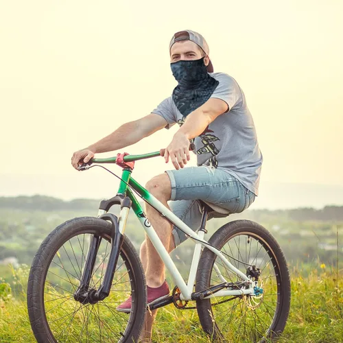 Vista 6 de 8 unidades de bandana para la cara con bucles para las orejas, polaina para el cuello, máscara de protección solar al aire libre para hombres