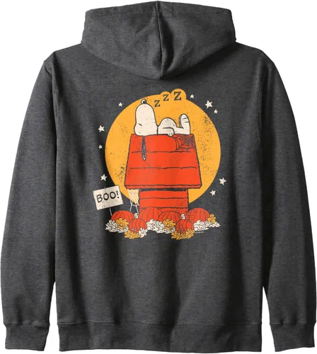 Vista 4 de Peanuts - Sudadera con capucha con cremallera para perro de Snoopy Halloween, Negro