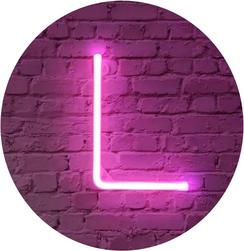 Vista 13 de Letrero de neón, letras de neón, letras del alfabeto de neón iluminadas, letras con luces LED, letras de marquesina iluminadas, batería, USB, rosa