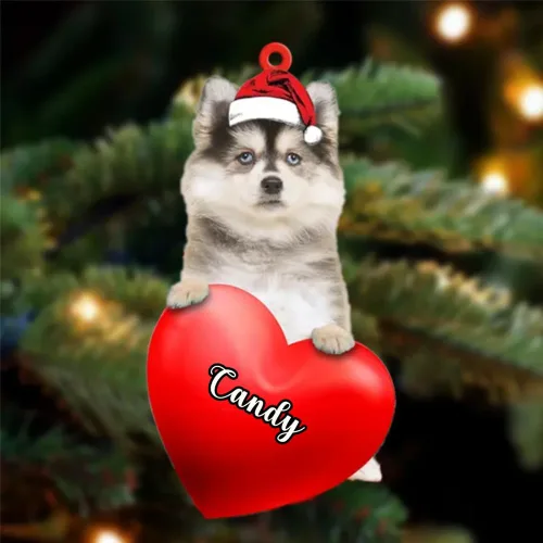 Vista 141 de Adornos de Navidad personalizados para perros, nombre personalizado, adorno de Malamute de Alaska, adornos acrílicos, regalos de Navidad, amantes