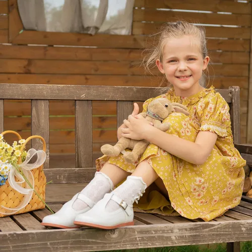 Vista 2 de Felix & Flora - Zapatos de vestir para niña pequeña, tipo Mary Jane, zapatos planos tipo ballet, para una Pascua florida, para fiesta, para niñas