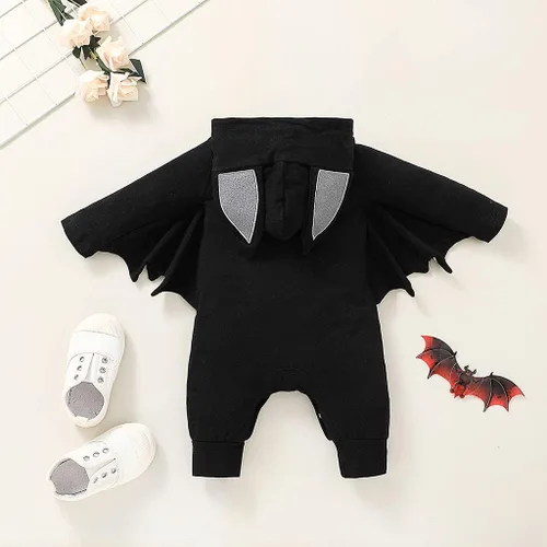 Vista 6 de My First Halloween Outfits Recién Nacido Bebé Niño Bat Cosplay Disfraz Bebé Bebé Bebé Sudadera Mameluco Mameluco