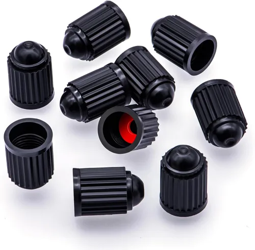 Vista 51 de 10 piezas de tapas de válvula de neumático TPMS con vástago largo, tapas de válvula de rueda de plástico negro para TPMS TR20008, tapas de vástago