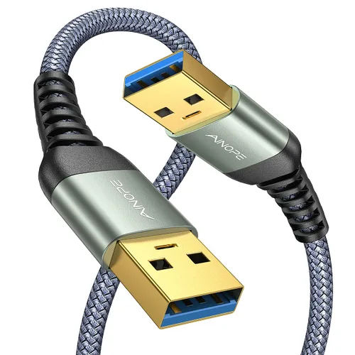 Vista 8 de AINOPE Cable USB a USB, cable USB 3.0 A a A macho a macho [nunca se rompe], cable tipo A de doble extremo compatible con cajas de disco duro, KVM