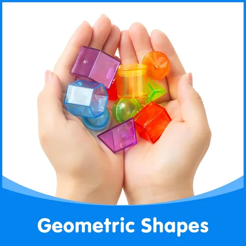 Vista 5 de 60 piezas de formas 3D para enseñanza - Manipulativos de mesa ligera - Formas geométricas para el aula