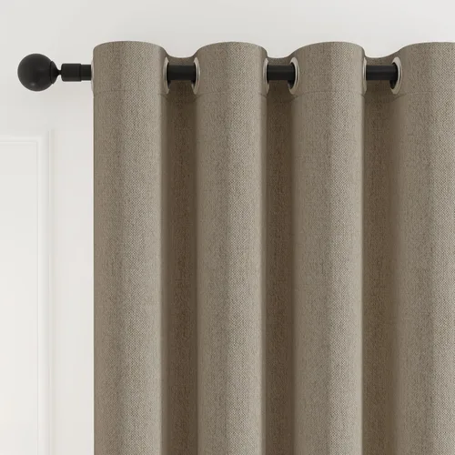 Vista 7 de Rinwoc Cortinas 100% opacas gruesas y suaves, 2 paneles para dormitorio, aspecto de lino, texturizadas, bloqueo de luz completa, oscurecimiento