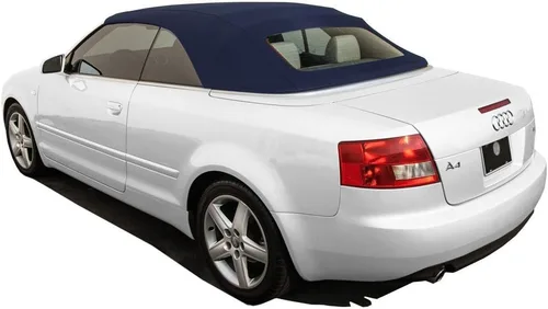 Vista 7 de Repuesto superior suave convertible para Audi A4 Cabriolet (2003-2009), tapa convertible de tela de sarga en color negro con ventana de vidrio
