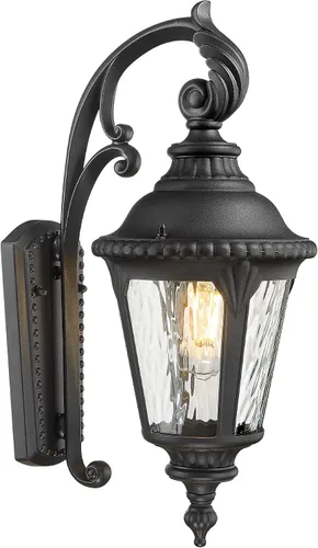 Vista 15 de Emliviar XE265B-M BK-SW - Lámpara de pared clásica negra de 24.4 pulgadas, color negro, para pasillo, base E26 de 60 W máximo, XE265B-M BK-SW