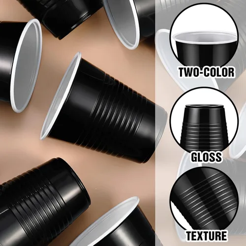 Vista 3 de Suclain Paquete de 500 vasos desechables de plástico de 12 onzas resistentes para fiestas, cumpleaños, bodas, cervezas, bebidas, servir aperitivos