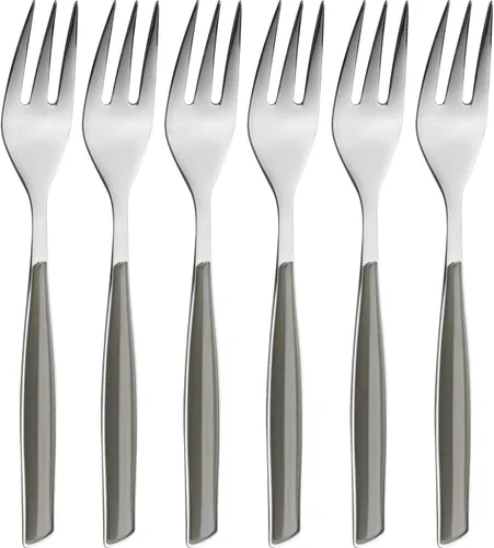 Vista 5 de Bugatti – Glamour 6 piezas Tenedor de postre ahumado negro