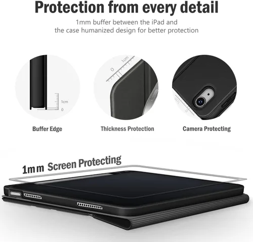 Vista 9 de Antbox Funda para iPad (A16) 11ª Generación 11'' 2025/iPad 10ª Generación 10.9'' 2022 con Soporte Integrado para Lápiz Función de Encendido/Apagado