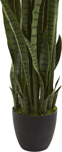 Vista 4 de Nearly Natural Sansevieria de 46 pulgadas + plantas de seda Dracaena de 48 pulgadas (verde)