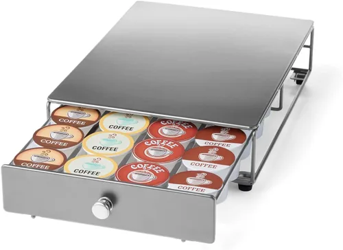 Vista 12 de Nifty Solutions Capacity Nifty - Mini acabado negro rodante, compatible con K-Cups, soporte de paquete de 24 cápsulas, cajón de almacenamiento