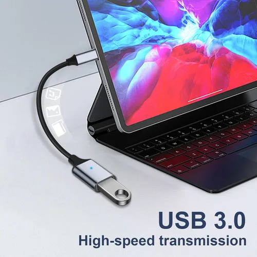 Vista 2 de Adaptador USB C a USB 3.0 [2 unidades], tipo C macho a USB hembra OTG cable Thunderbolt3 a USB adaptador compatible con iPhone 16 Pro Max/16