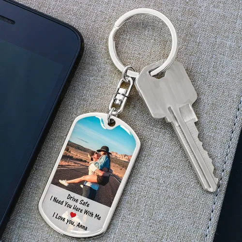 Vista 3 de Llavero para parejas personalizado con llavero de fotos llavero personalizado para pareja regalo para él regalos para novio regalos para marido
