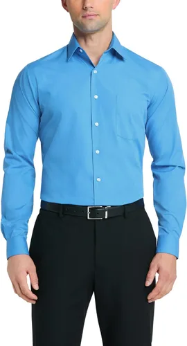 Vista 9 de Van Heusen - Camisa de vestir para hombre, de popelina ajustada lisa Negro