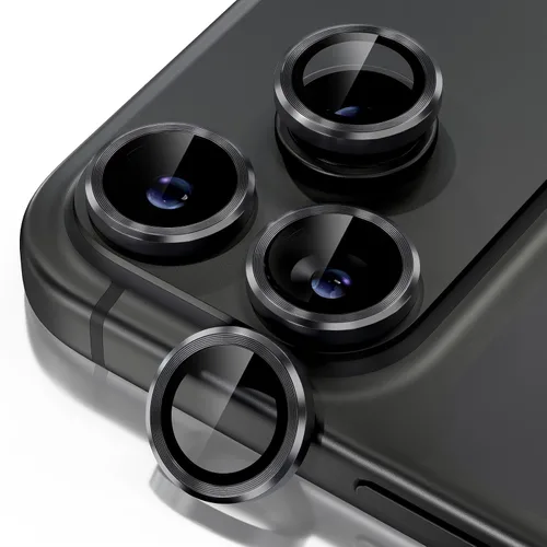 Vista 51 de Misea Protector de lente de cámara compatible con el teléfono 17 Pro/Phone 17 Pro Max, protector de lente de cámara de vidrio templado Ultra-HD Negro
