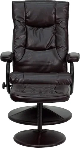 Vista 14 de Flash Furniture Rachel - Silla reclinable de LeatherSoft contemporánea multiposición con otomana, silla reclinable giratoria de 360 grados y juego