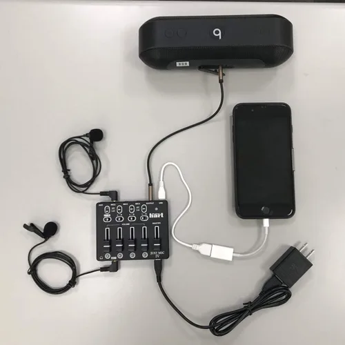 Vista 4 de Maker hart Just Mic 4 mini mezclador de micrófono 4 canales/alimentación fantasma portátil/interfaz de audio