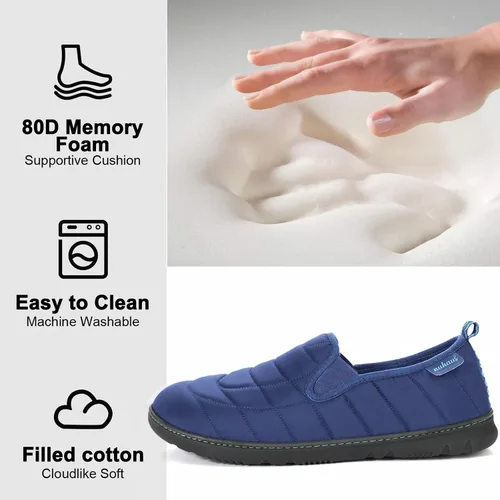 Vista 3 de Pantuflas para hombre de espuma viscoelástica para exteriores, zapatos de casa para interiores