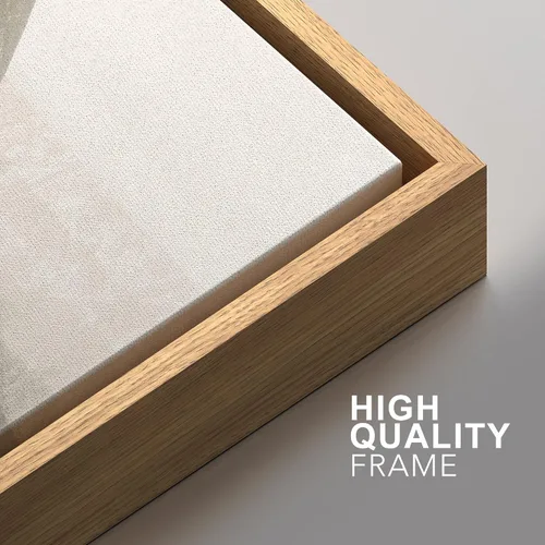 Vista 48 de SIGNFORD - Set de obras de arte en lienzo enmarcado para pared, ilustraciones abstractas de neblina del desierto en tonos neutros beige y marrón