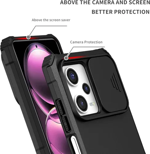 Vista 5 de Funda compatible con Samsung Galaxy M13 5G/A04 Dimensional Soporte Ventana Corredera Teléfono Móvil Funda Protectora a Prueba de Golpes para Samsung