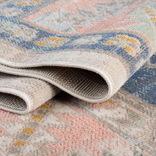 Vista 4 de Unique Loom Whitney Collection - Alfombra rectangular de 2 pies 2 pulgadas x 3 pies 1 pulgadas, color azul francés/beige)