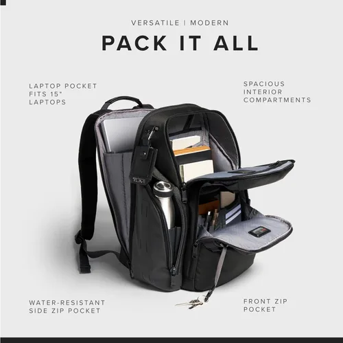 Vista 3 de TUMI - Mochila de Búsqueda Alpha Bravo - Mochila para portátil para hombres y mujeres - Mochila para trabajo y viajes - 17.0" X 14.0" X 8.3", Negro