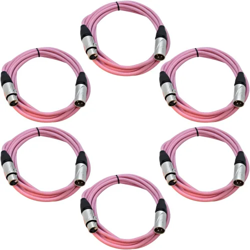 Vista 51 de SEISMIC AUDIO - SAXLX-2 - Paquete de 6 cables de conexión XLR macho a XLR hembra de 2 pies - Equilibrados - Cables de conexión de 2 pies