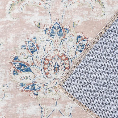 Vista 6 de jinchan Tapete de pasillo lavable a máquina, diseño floral de época, antideslizante, pelo bajo, ultrafino, para cocina, lavandería, dormitorio