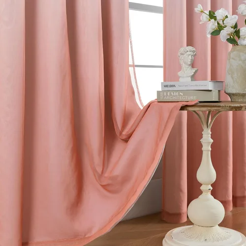 Vista 9 de naturetalk Cortinas opacas para oscurecer la habitación con degradado traslúcido, juego de 2 paneles de cortina – Parte superior con ojales