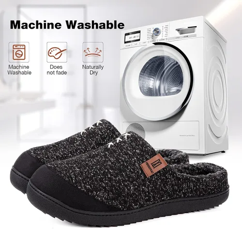 Vista 6 de MERRIMAC Pantuflas cómodas de espuma viscoelástica para hombre para interiores y exteriores, antideslizantes, con espalda abierta
