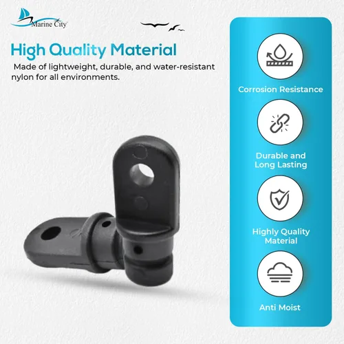 Vista 3 de MARINE CITY Black Nylon Bimini Top Eye End Cap, Round Inside Eye End, Lightweight, Outer Diameter, Ideal for Marine, Boats, Yachts, Ships, and