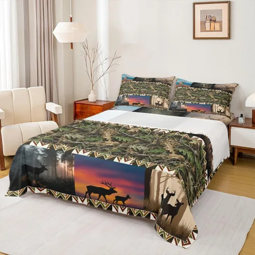 Vista 14 de Erosebridal Happy Camping - Juego de sábanas tamaño individual para niños, diseño de animales del bosque del bosque, para bebés, niños y niñas