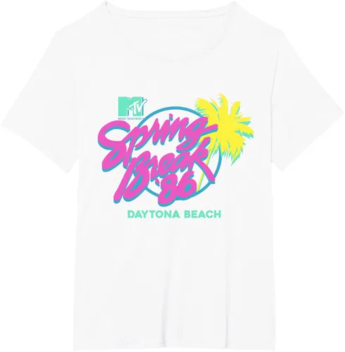 Vista 46 de MTV Camiseta de cuello redondo de ajuste clásico - Spring Break Daytona Beach, negro, adulto, manga corta, algodón y poliéster