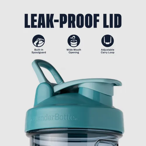 Vista 2 de BlenderBottle - Botella agitadora Pro Series perfecta para batidos de proteínas y preentrenamiento, 32 onzas, azul ceruleo