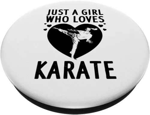 Vista 2 de Divertido Karate para mujeres y niñas, cinturón negro de karate, artes marciales, PopSockets intercambiables PopGrip
