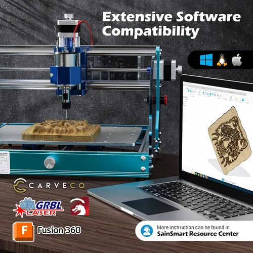 Vista 6 de SainSmart Genmitsu - máquina enrutadora CNC 3018-PROVer con control fuera de línea GRBL, interruptores de límites & parada de emergencia, área