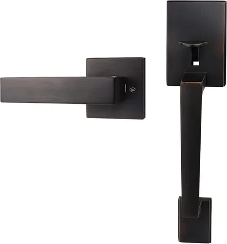 Vista 9 de Azdele Juego plateado de manija de puerta delantera, manija de puerta de Manija de puerta de níquel satinado