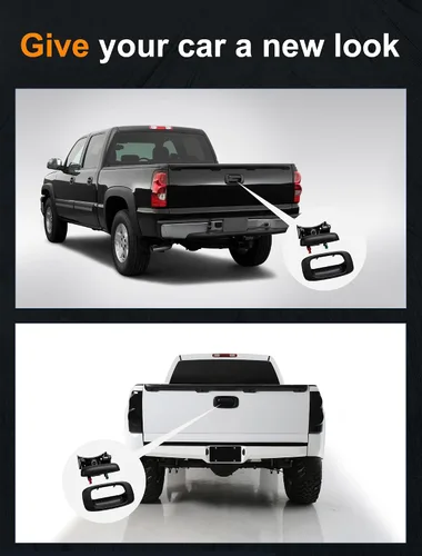Vista 6 de Avsty Manija de pestillo de puerta trasera para Chevy Silverado GMC Sierra 1500 2500 3500 1999 2000 2001 2002 2003 2004 2005 2006 2007 Moldura