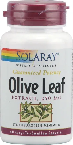 Vista 7 de SOLARAY Extracto de hoja de olivo suplemento al 22%, 250 mg 120