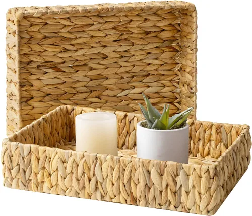 Vista 12 de StorageWorks - Cesta para tanque de inodoro para baño, cestas de almacenamiento de jacinto de agua para la parte superior del tanque de inodoro