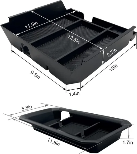 Vista 5 de Compatible con accesorios Toyota Tundra Organizador de bandeja de consola central para Tundra 2022 2023 2024 2025 Inserto ABS Caja de almacenamiento