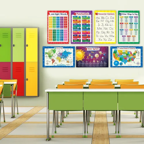 Vista 3 de Simply magic 26 carteles educativos para niños y 131 piezas de base magnética de diez bloques