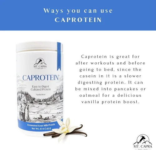 Vista 6 de Mt. Capra Caproteína Concentrado de proteína de caseína, proteína de leche de cabra fermentada de cabras alimentadas con pasto, extremadamente