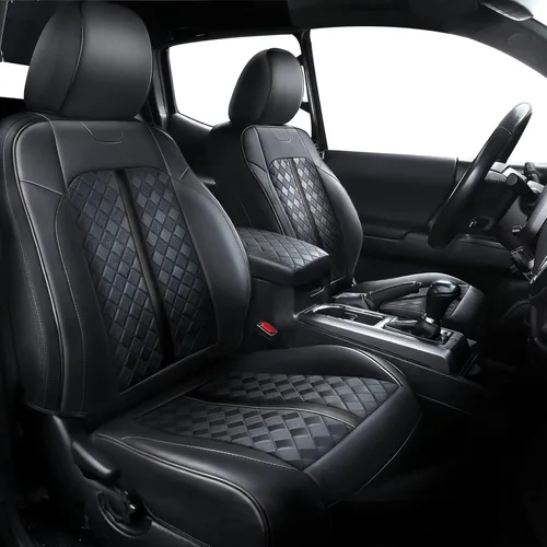 Vista 8 de Carlimeki Fundas de asiento personalizadas para Tacoma 2005 2006 2007 2008 2009 2010 2011 2012 2013 2014 2015 Crew Cab 2ª Gen Tacoma Base