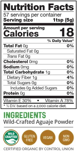 Vista 2 de HerbaZest Aguaje - Superalimento en polvo para mujeres, 10 onzas (9.98 oz), elaborado en forma silvestre y 100% puro, vegano y sin gluten, perfecto
